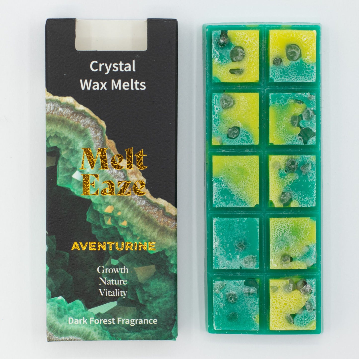 MeltEaze Emerald Forest Wax Melts – Natuurlijke Huisgeur met Aventurijn | Soul Studio M