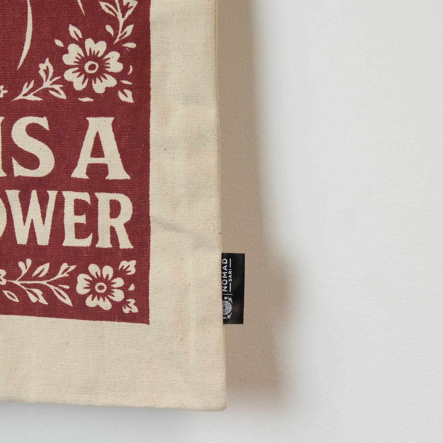 Nomad Sari Iconic Toni Tote Bag – Love is a Super Power – Naturel 10oz