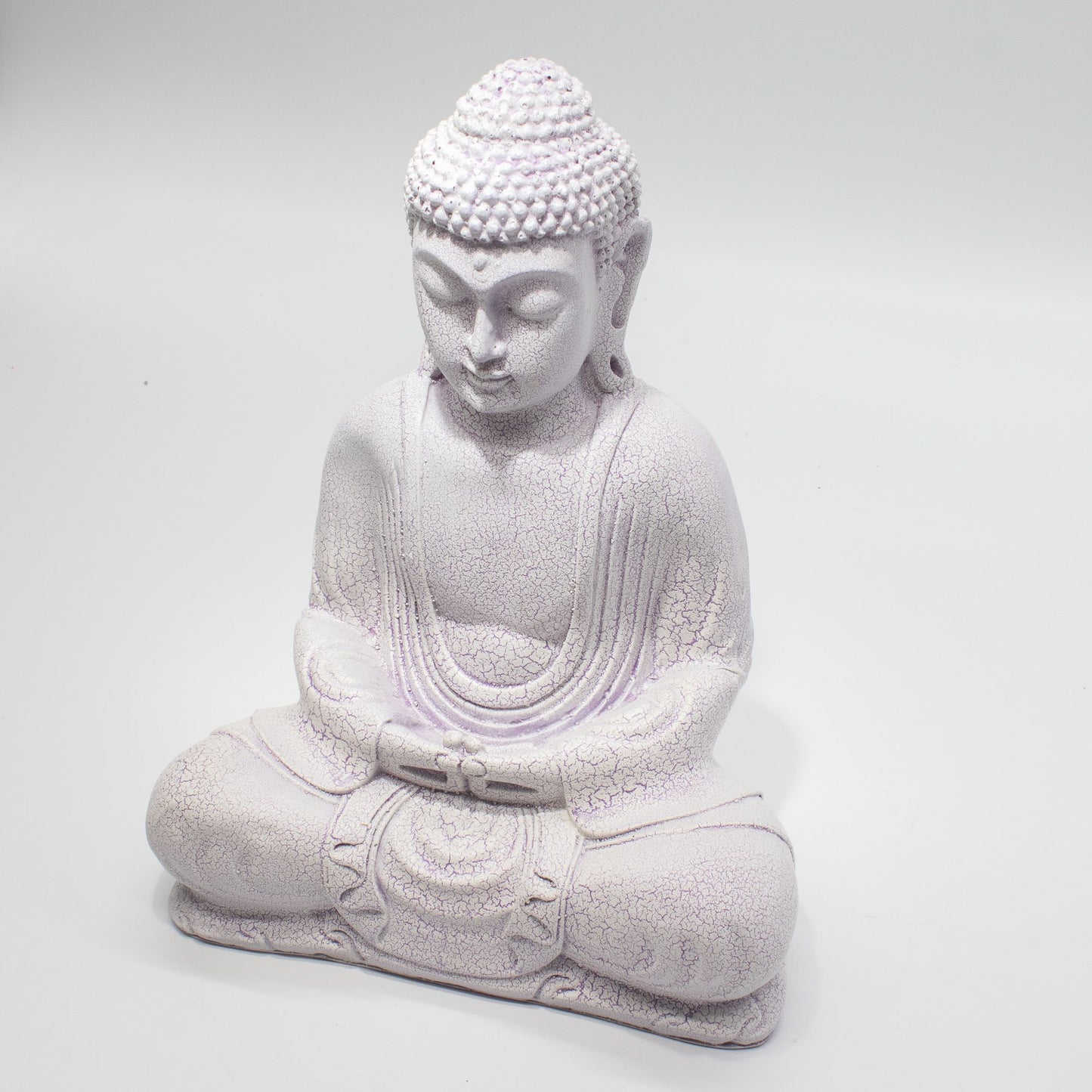 Meditatie Boeddha Lamp – Lavendel Craquelé | Ovaal Voetstuk