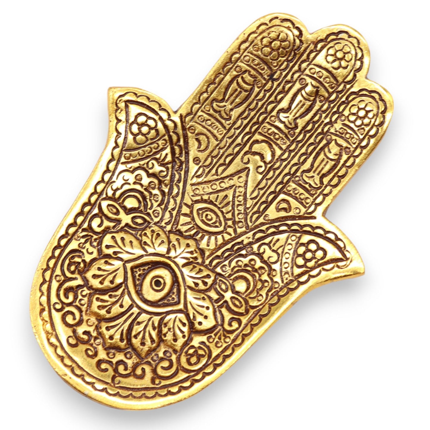 Goud Aluminium Kleine Hamsa Wierookhouder 13x5,5cm