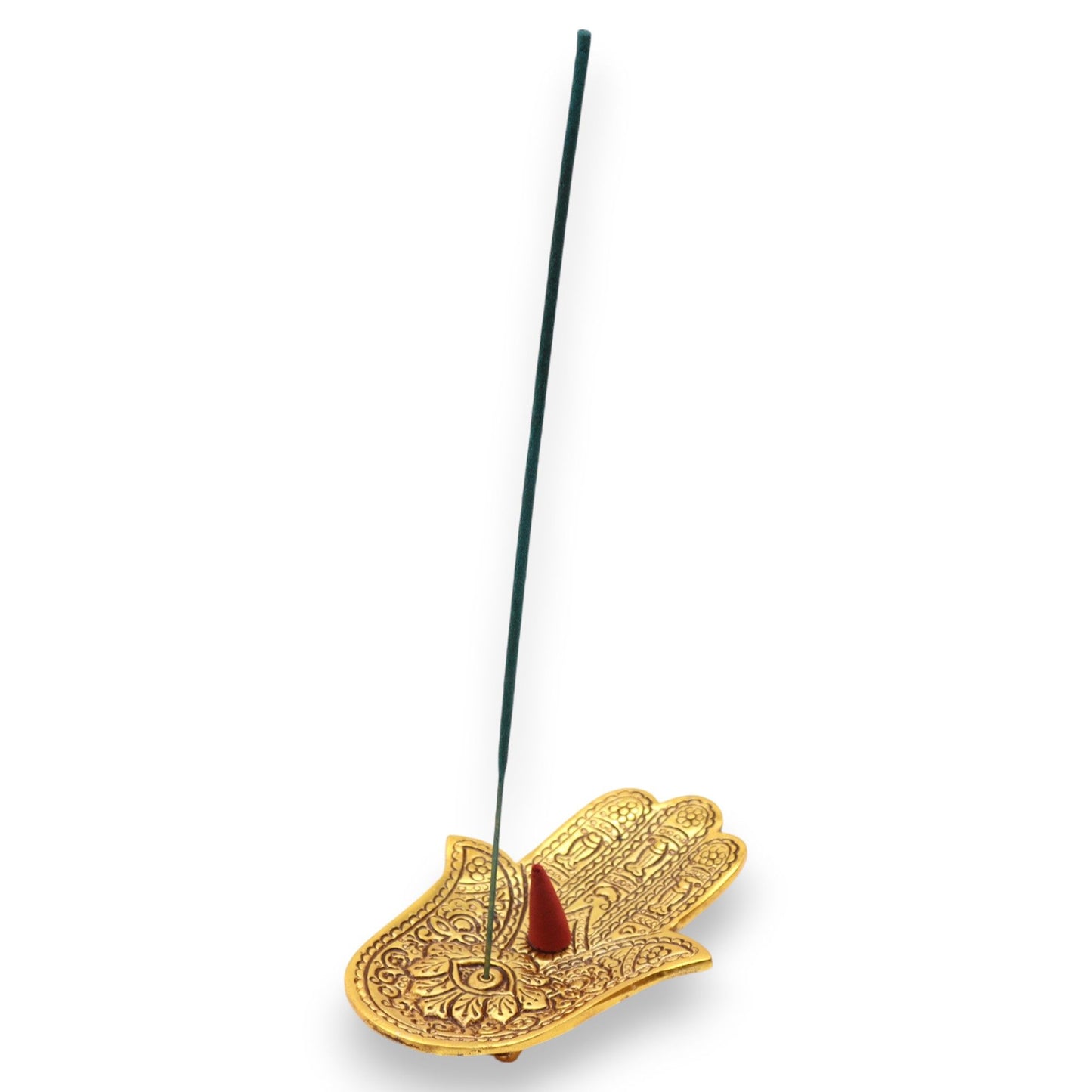 Goud Aluminium Kleine Hamsa Wierookhouder 13x5,5cm
