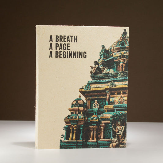 Lokta Inspiratie Notitieboek Groot (21x15cm) – 45 pagina's – A Breath – incl. boekenlegger