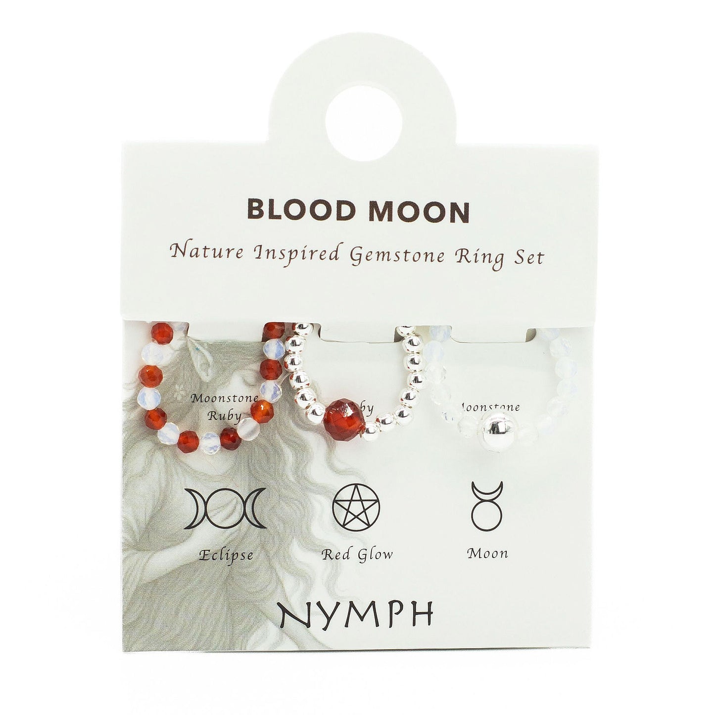 Nymph Spirit Edelstenen Ringset - Bloedmaan