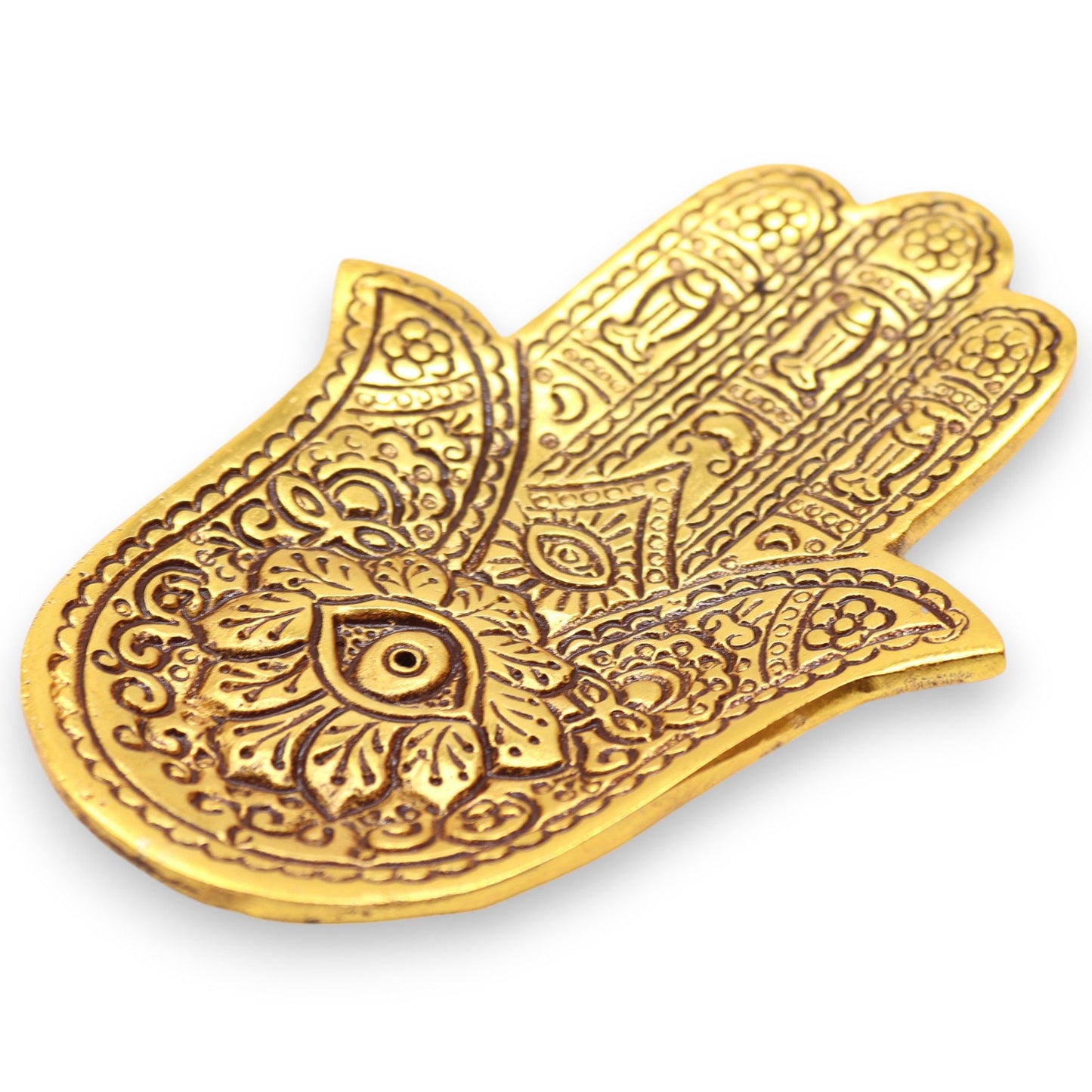 Goud Aluminium Kleine Hamsa Wierookhouder 13x5,5cm