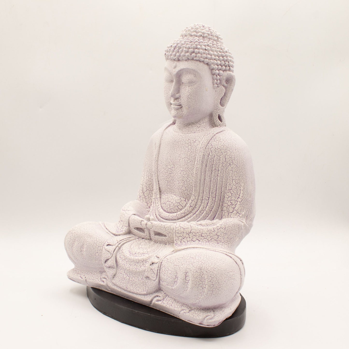 Meditatie Boeddha Lamp – Lavendel Craquelé | Ovaal Voetstuk