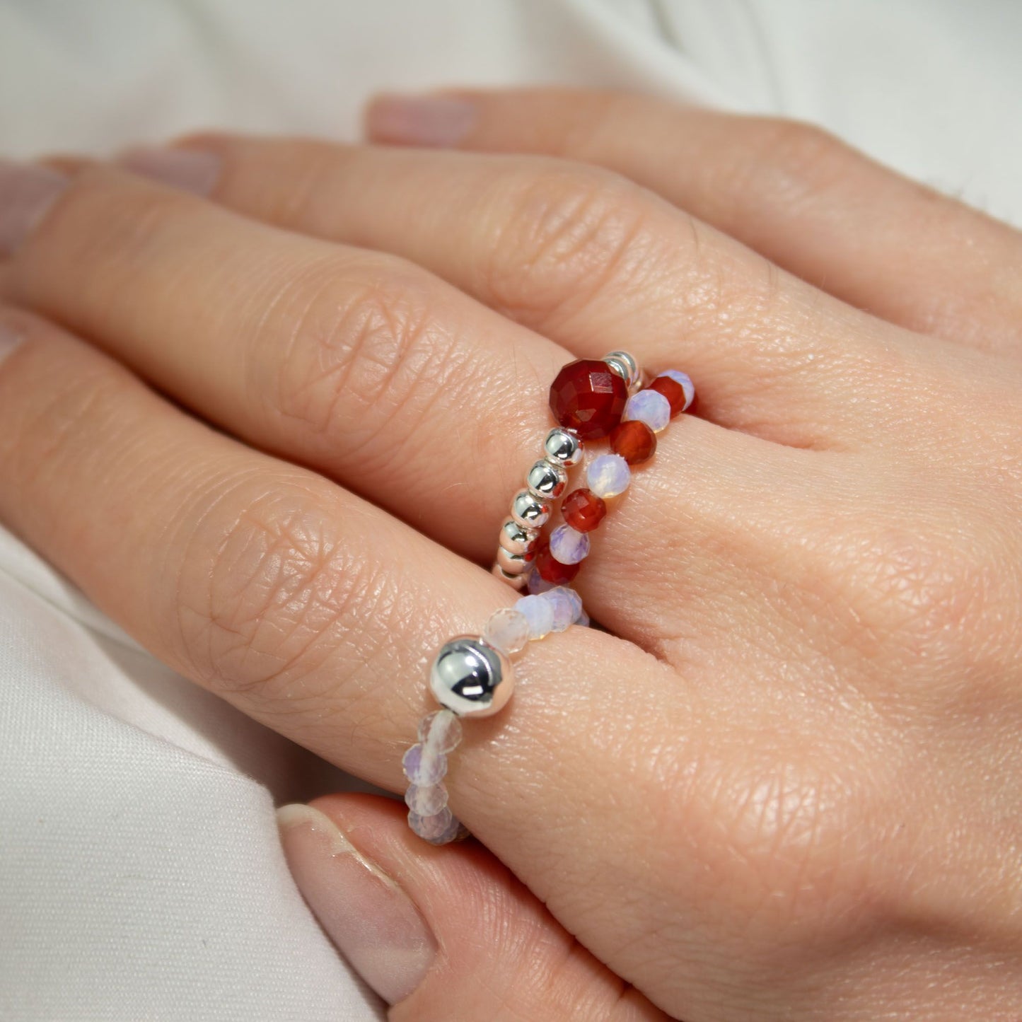 Nymph Spirit Edelstenen Ringset - Bloedmaan