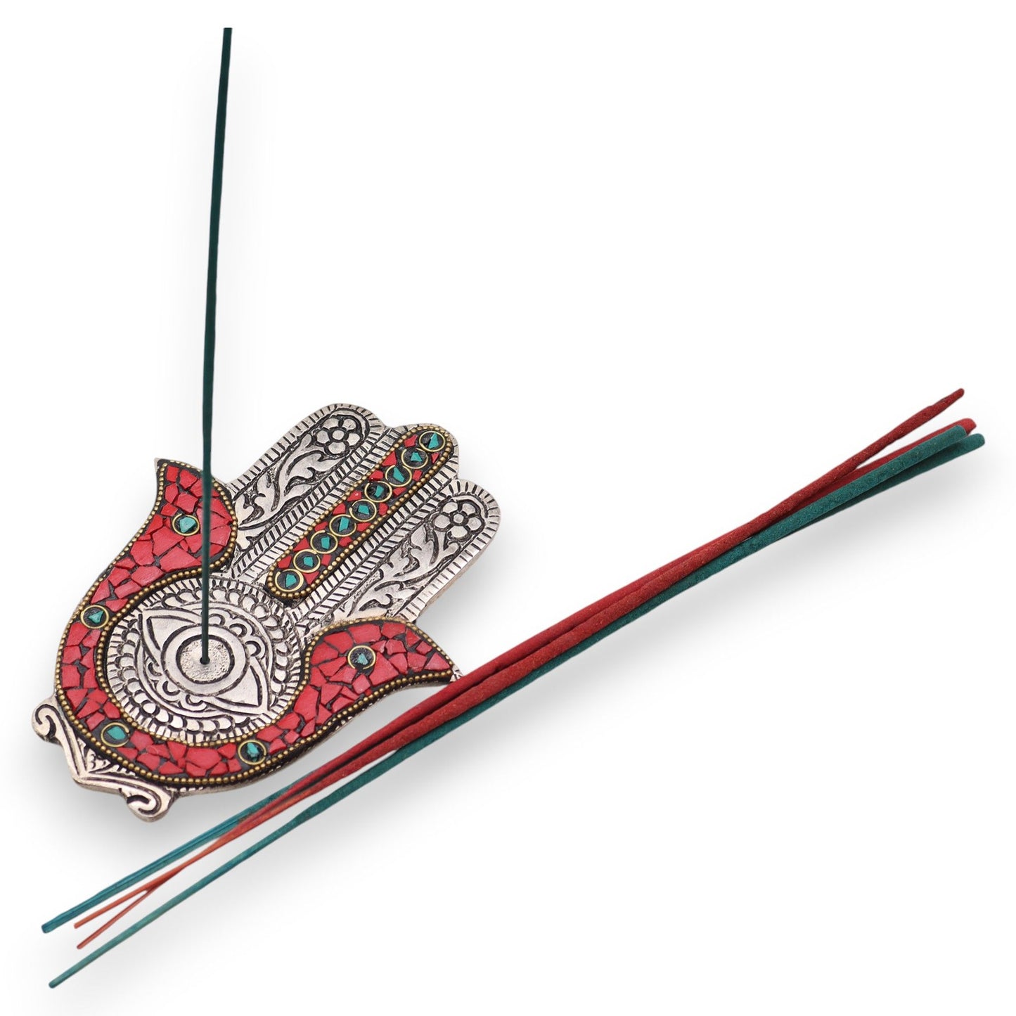 Rood & Groen Kleine Hamsa Wierookhouder 13x5,5cm