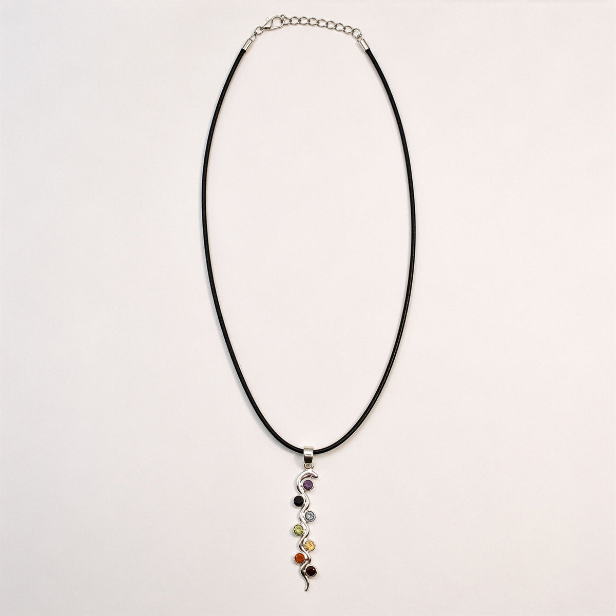 Indian Devotional Pendant - Silver Plated (45cm Cord)- Snake Chakra