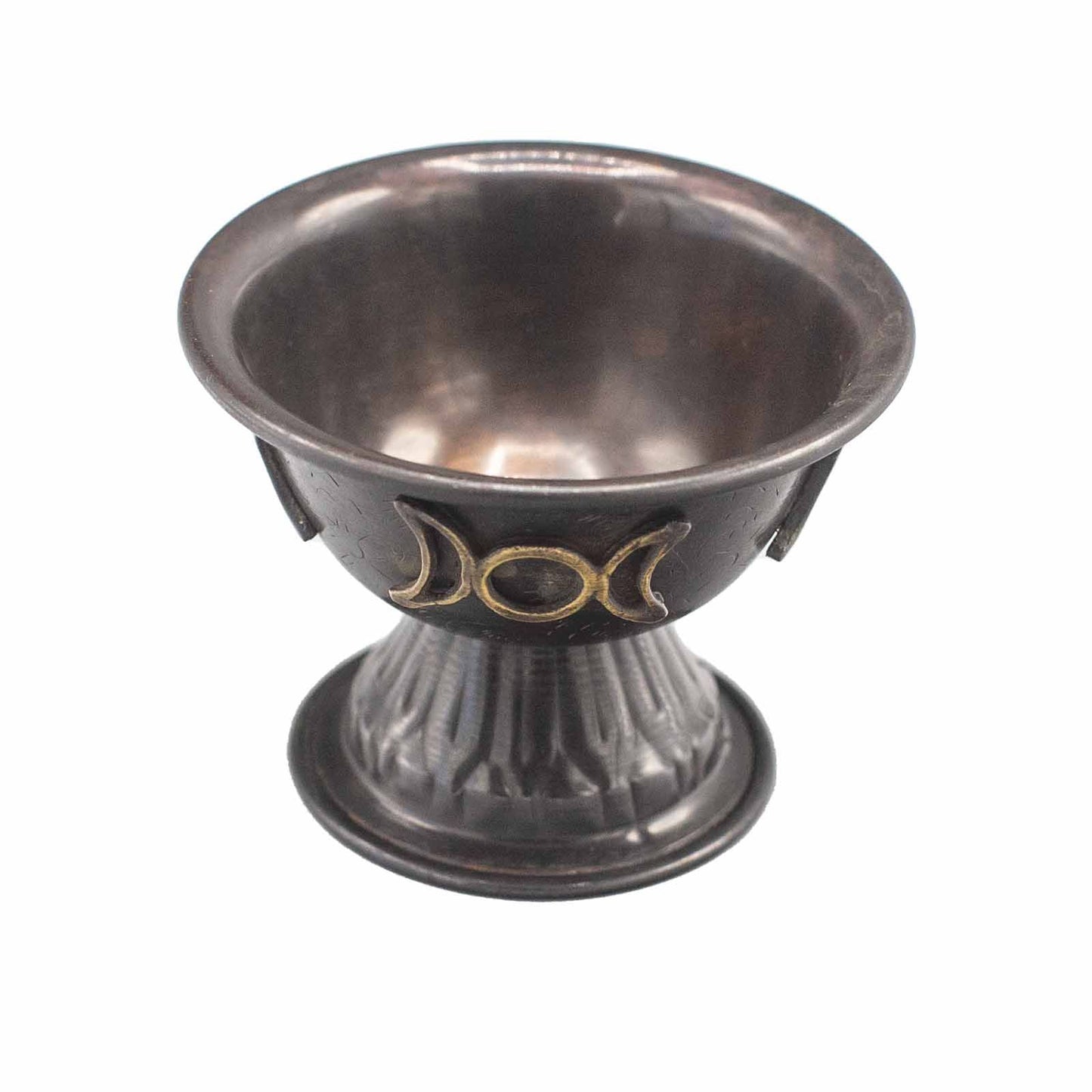 Antiek Koperen Rituele Kelk - Drievoudige Maan 10x8cm