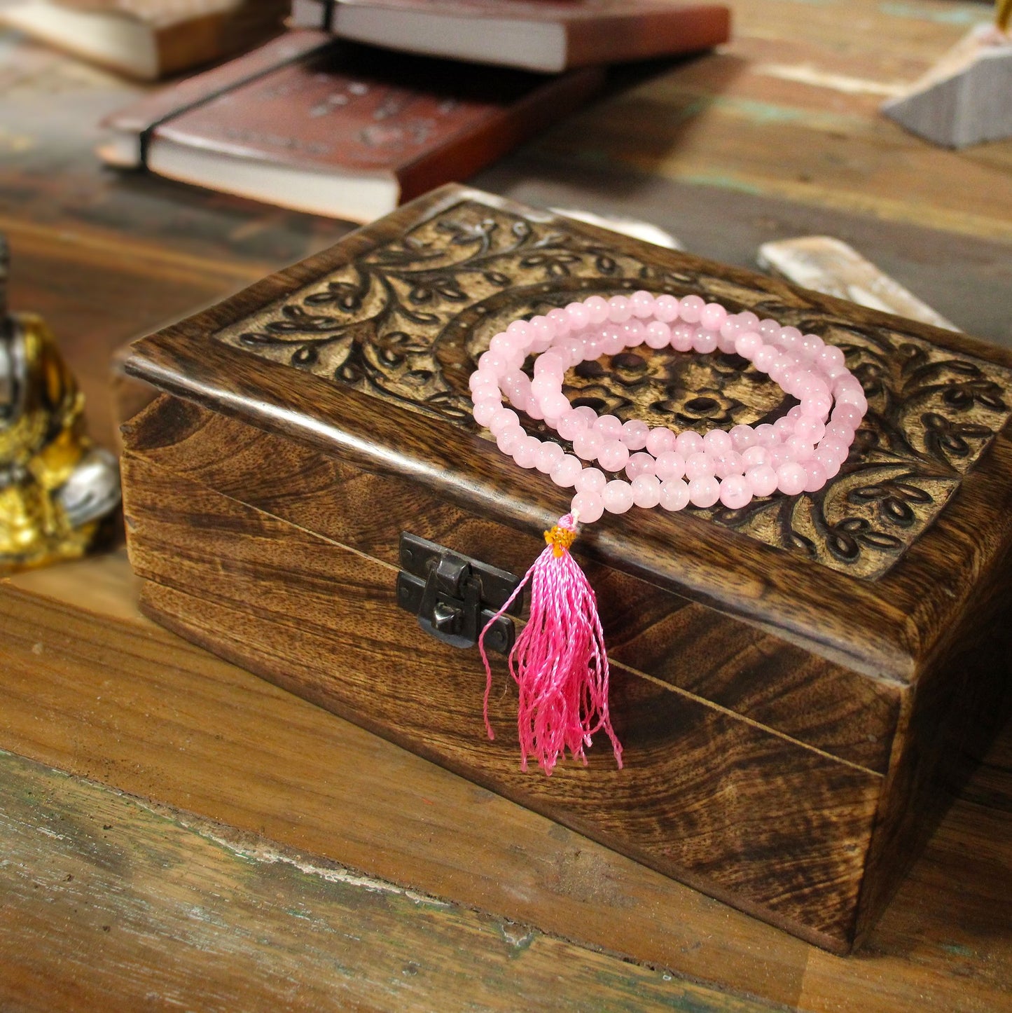 Bead Mala – Rozenkwarts