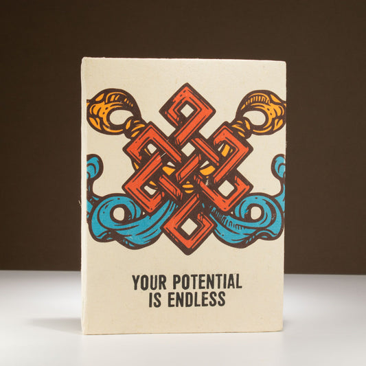 Lokta Inspiratie Notitieboek Groot (21x15cm) – 45 pagina’s – Your Potential – incl. boekenlegger