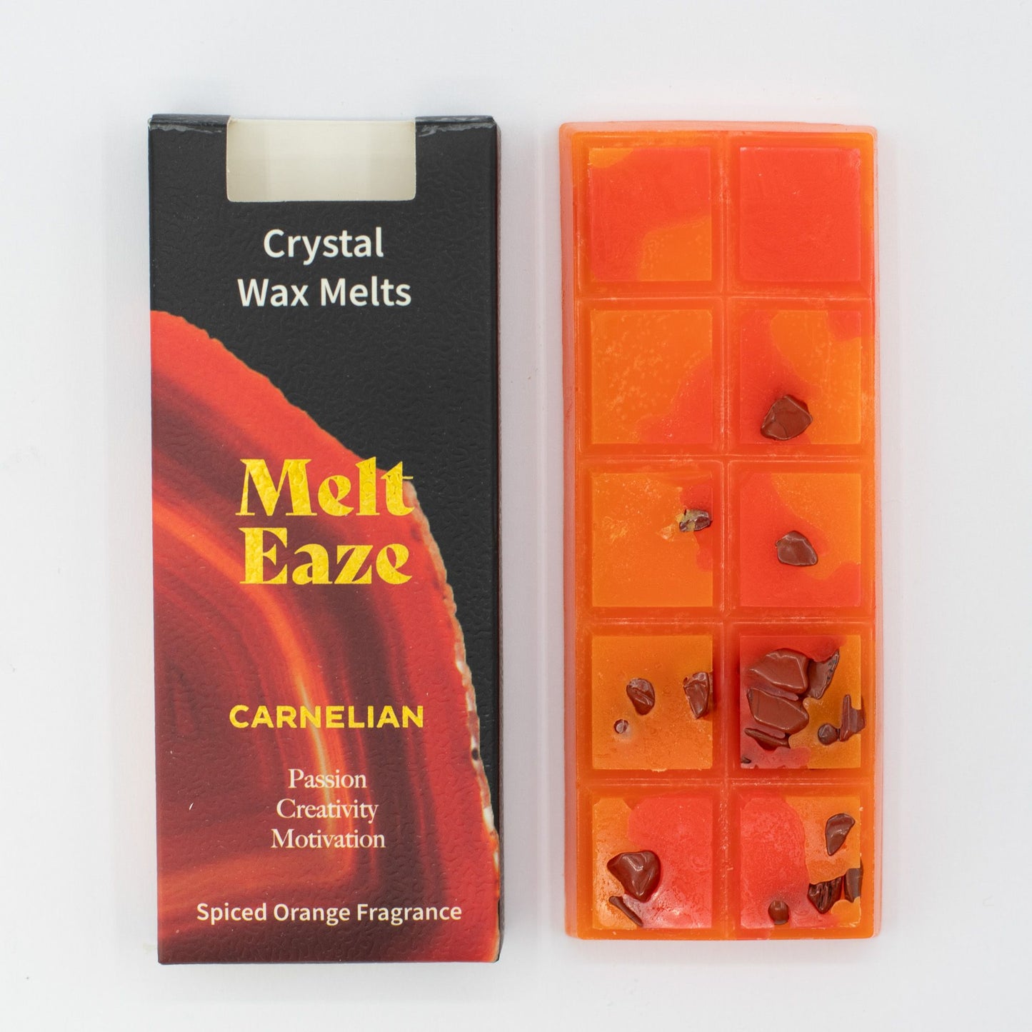 MeltEaze Carnelian Fire Wax Melts – Warme Huisgeur met Carneool | Soul Studio M