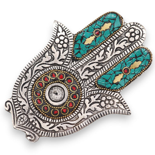 Groene Kleine Hamsa Wierookhouder 13x5,5cm