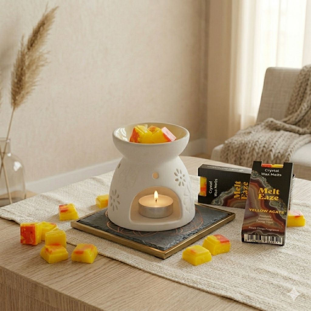 MeltEaze Golden Glow Wax Melts – Frisse Huisgeur met Gele Agaat | Soul Studio M