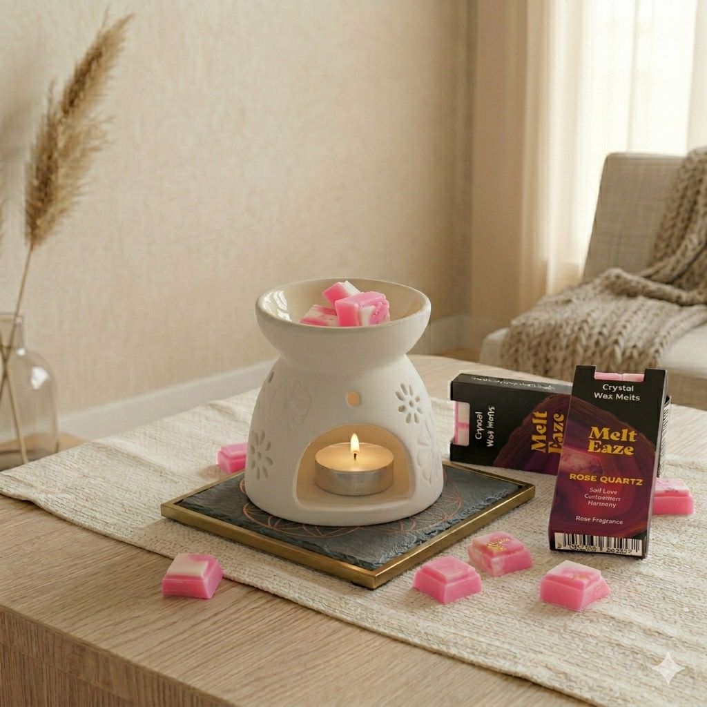 MeltEaze Rose Quartz Love Wax Melts – Romantische Huisgeur met Rozenkwarts | Soul Studio M