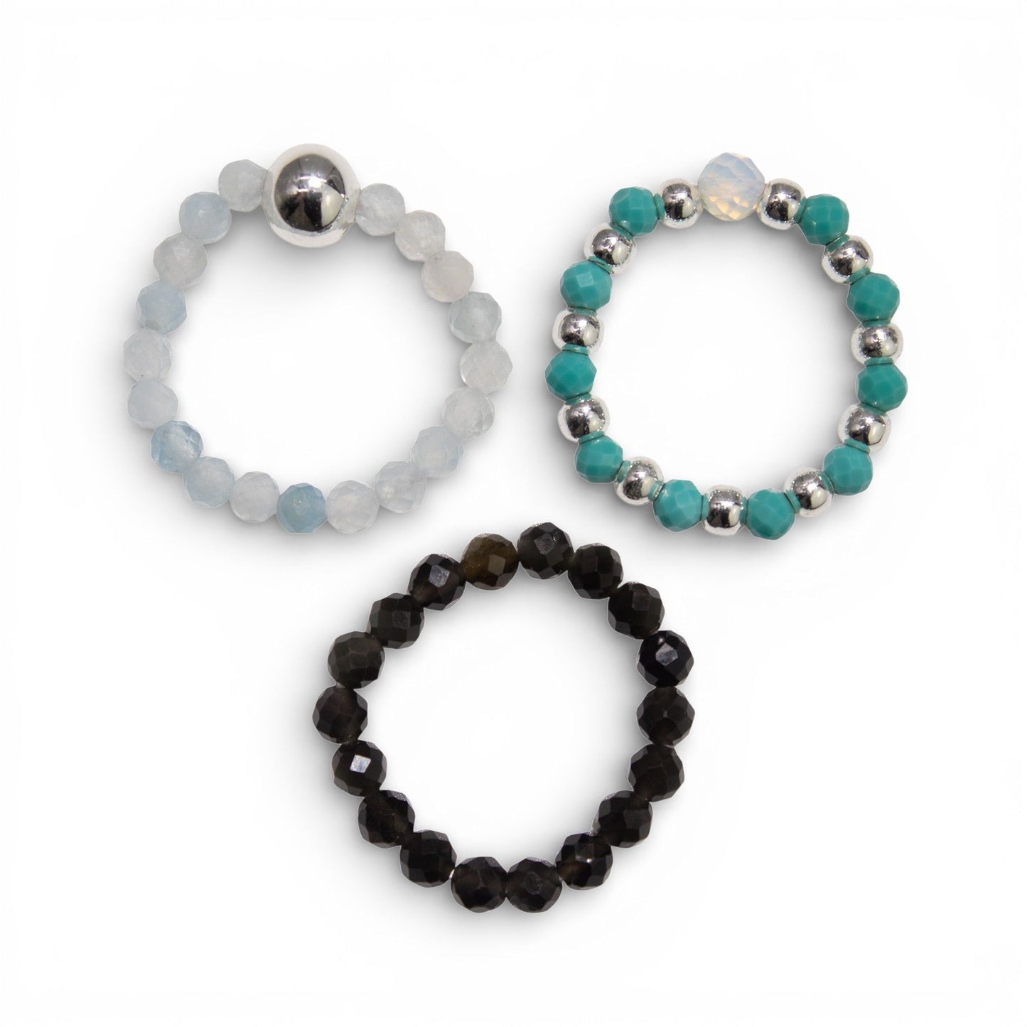 Nymph Spirit Edelstenen Ringset - Eindeloze Oceaan