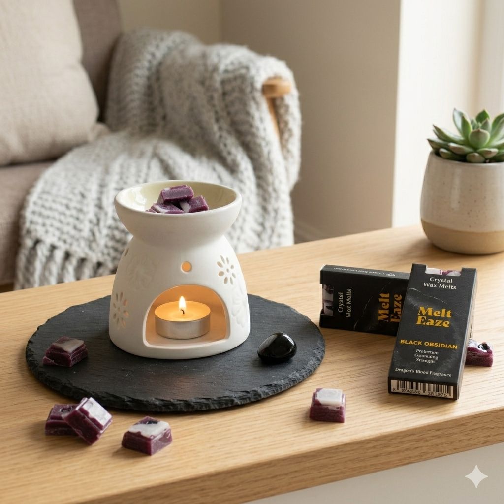 MeltEaze Obsidian Shield Wax Melts – Krachtige Huisgeur met Zwarte Obsidiaan | Soul Studio M