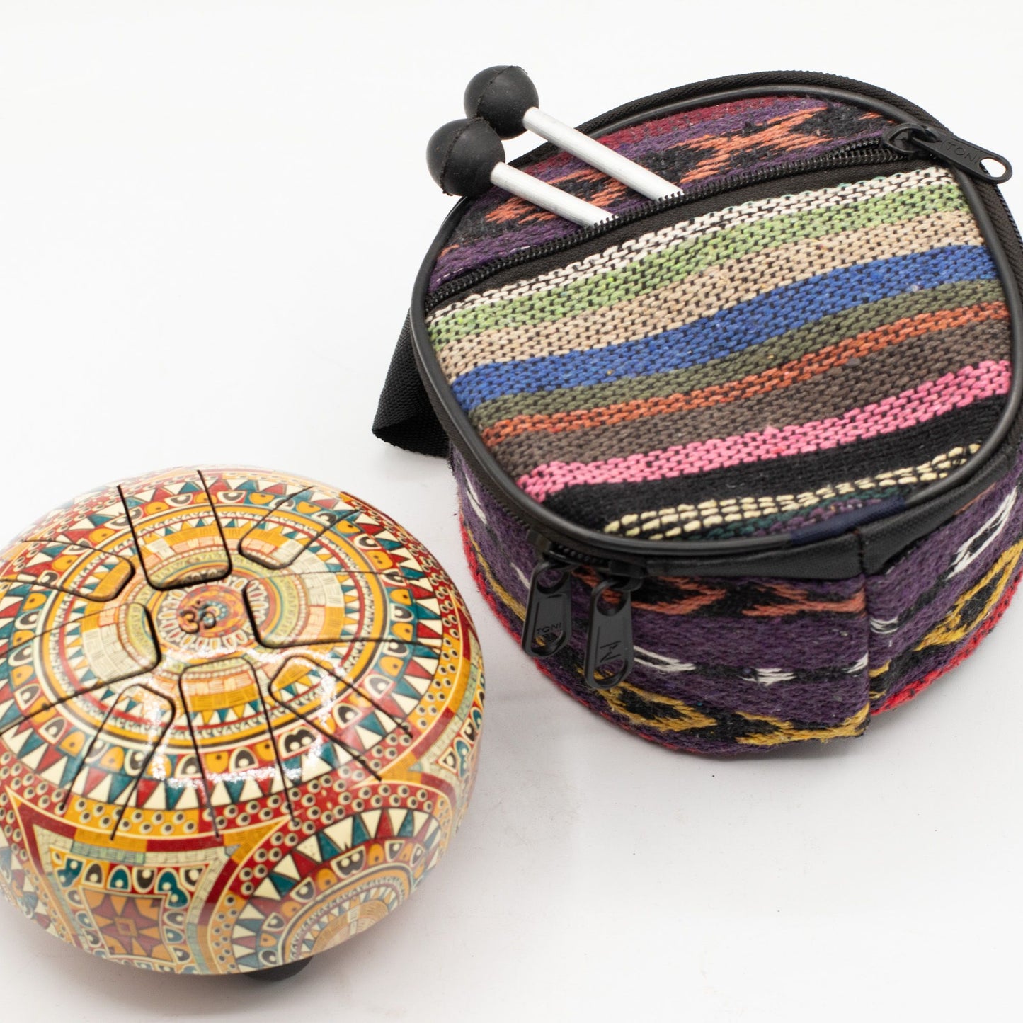Kleine Hapi Drum Om Mandala – 13x9 cm