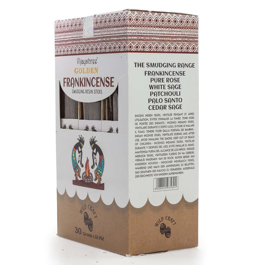30g Golden Wierook (Frankincense) Smudging Harsstaafjes (6 stuks)