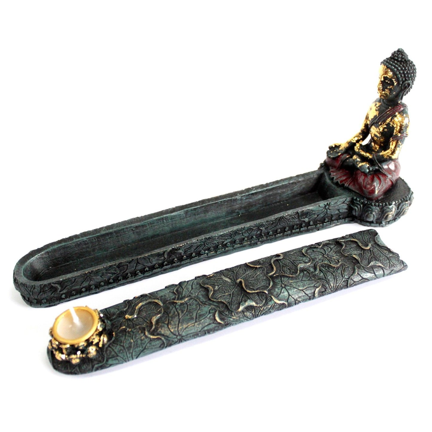 Antiek Boeddha - Wierookbrander & Doos