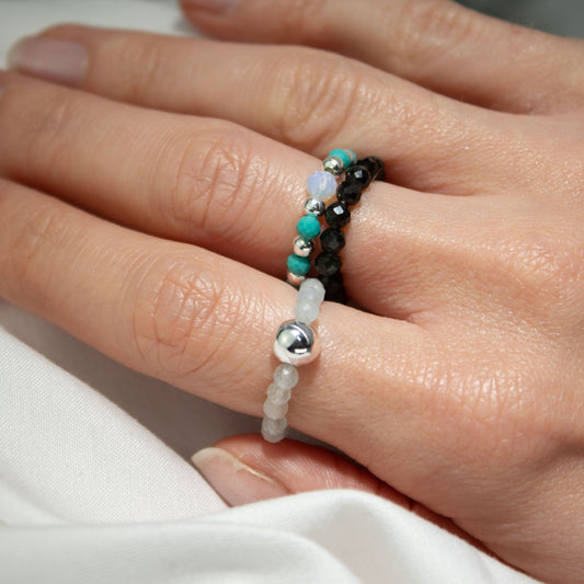 Nymph Spirit Edelstenen Ringset - Eindeloze Oceaan