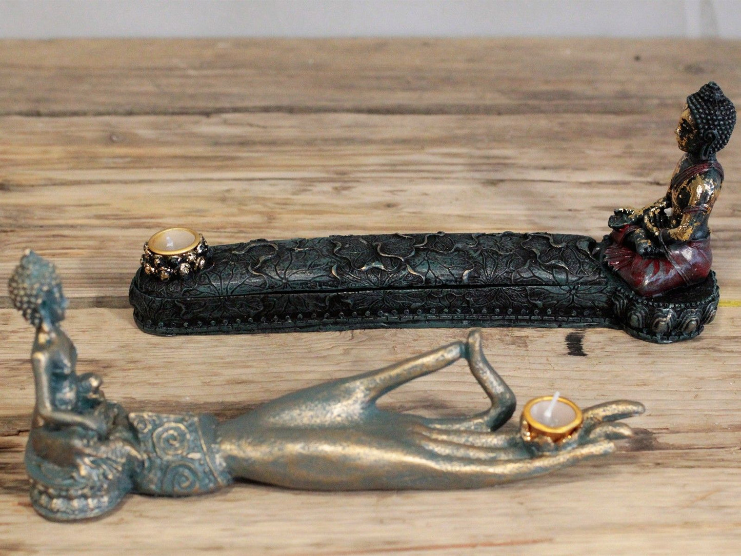 Antiek Boeddha - Wierookbrander & Doos