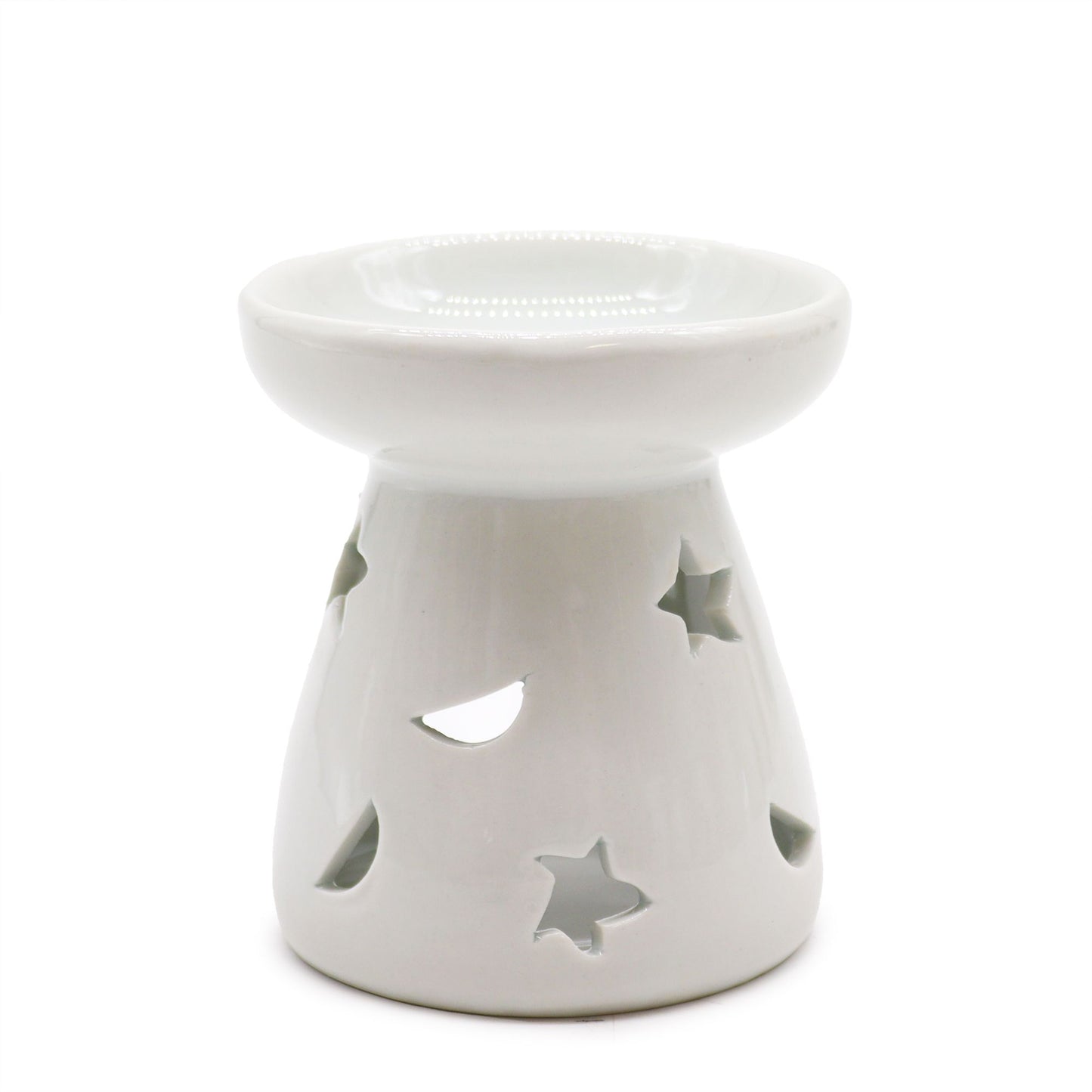 Kleine Klassieke Witte Oliebrander - Maan & Ster