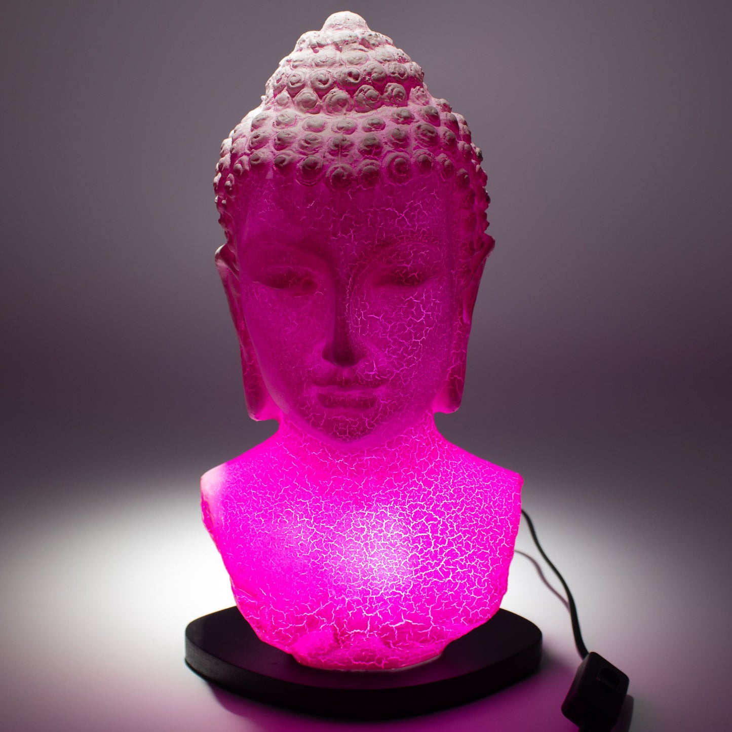 Boeddha Buste Lamp – Kersrood Craquelé | Ovaal Voetstuk