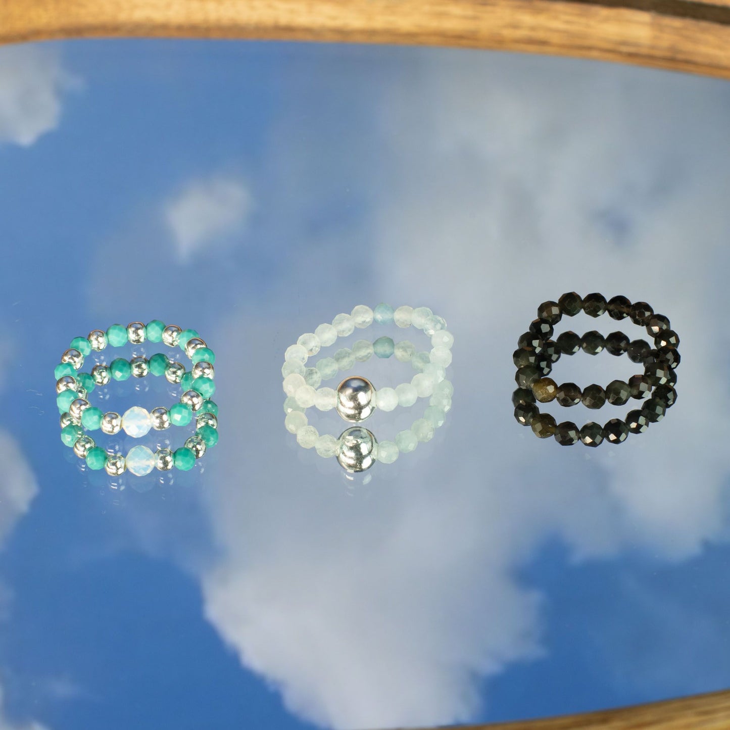 Nymph Spirit Edelstenen Ringset - Eindeloze Oceaan