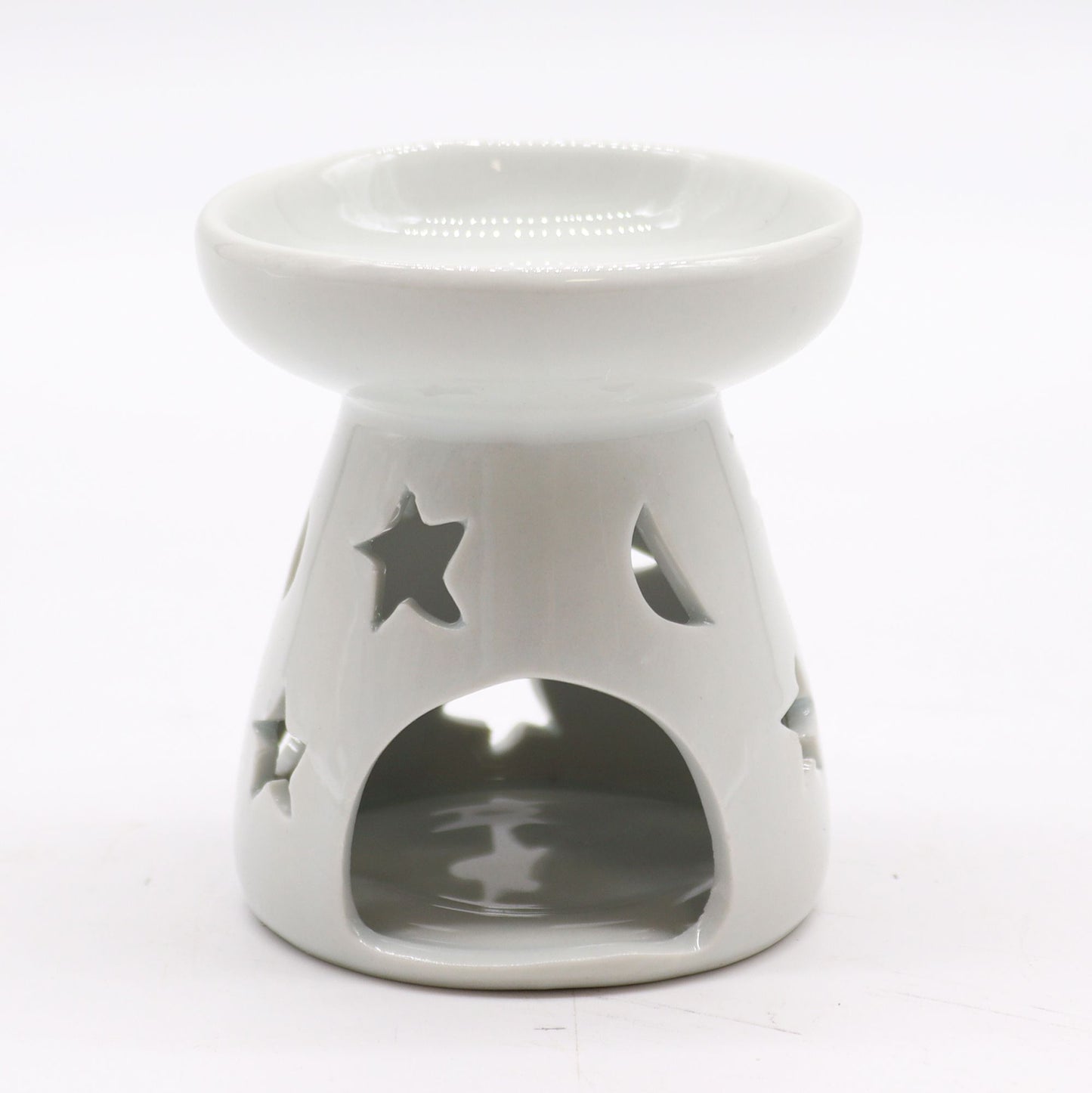 Kleine Klassieke Witte Oliebrander - Maan & Ster