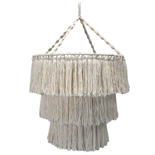 Macramé Zachte Kroonluchter – Naturel