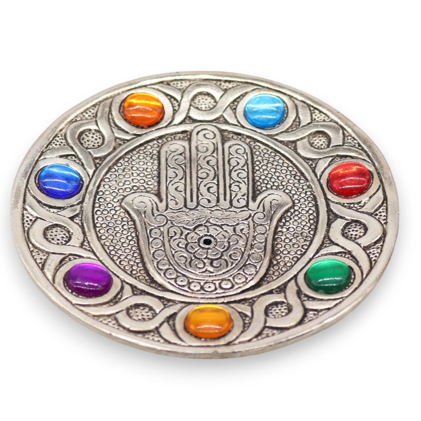 Zeven Chakra Hamsa Wierookhouder 11,5cm