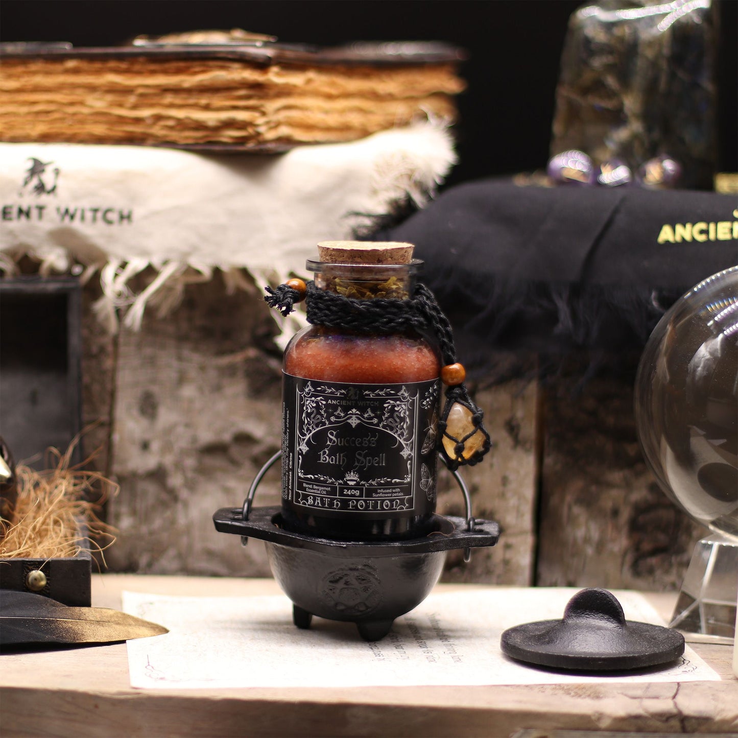 Ancient Witch Bath Spell Potion – Success | Succes & Abundantie met Citrien Amulet