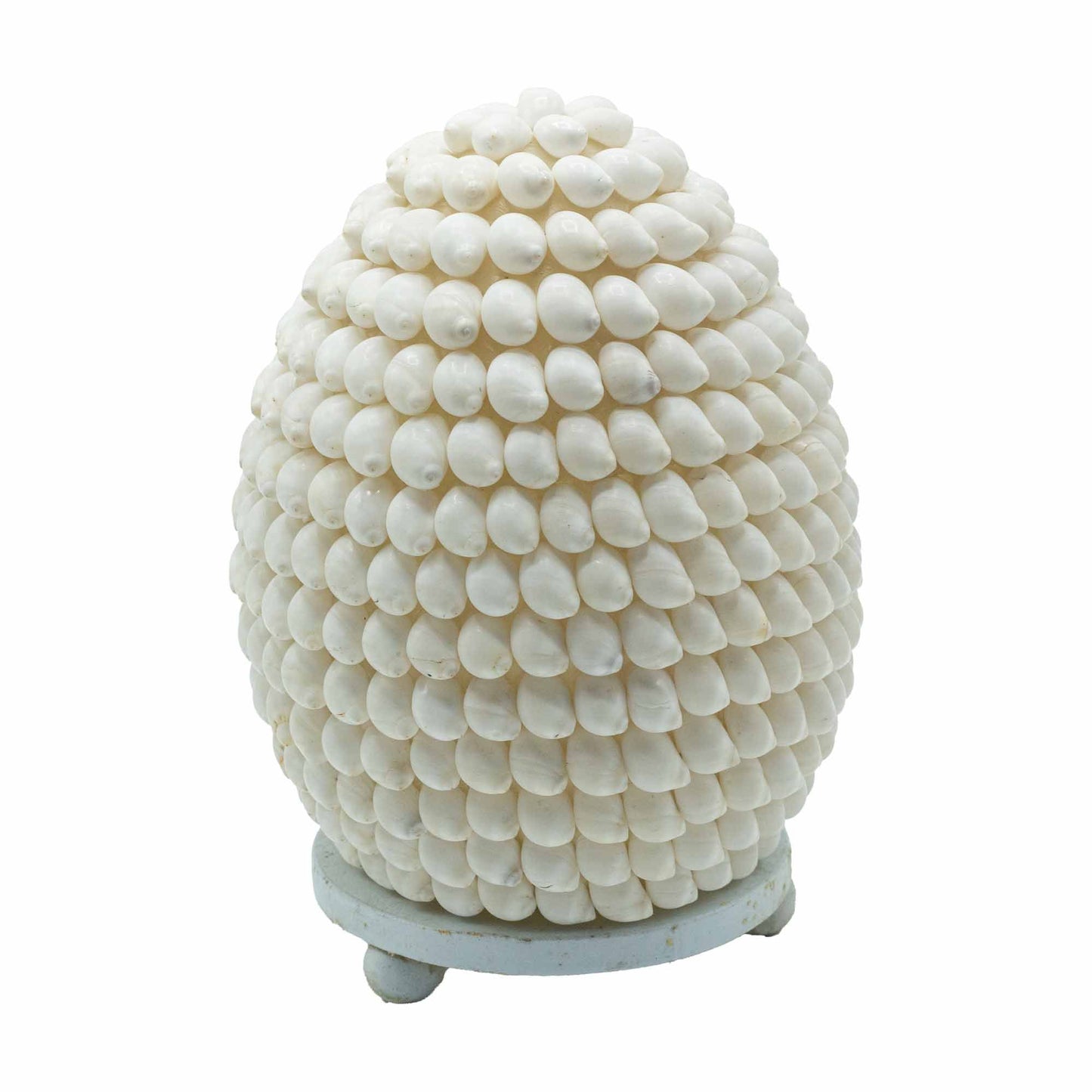 DriftGlow Lamp – Wit Craquelé Kap | Drijfhout Basis