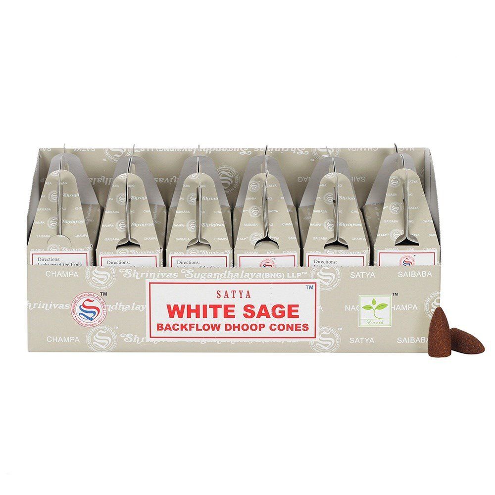Satya Backflow Dhoop Kegels - Witte Salie (24 stuks)