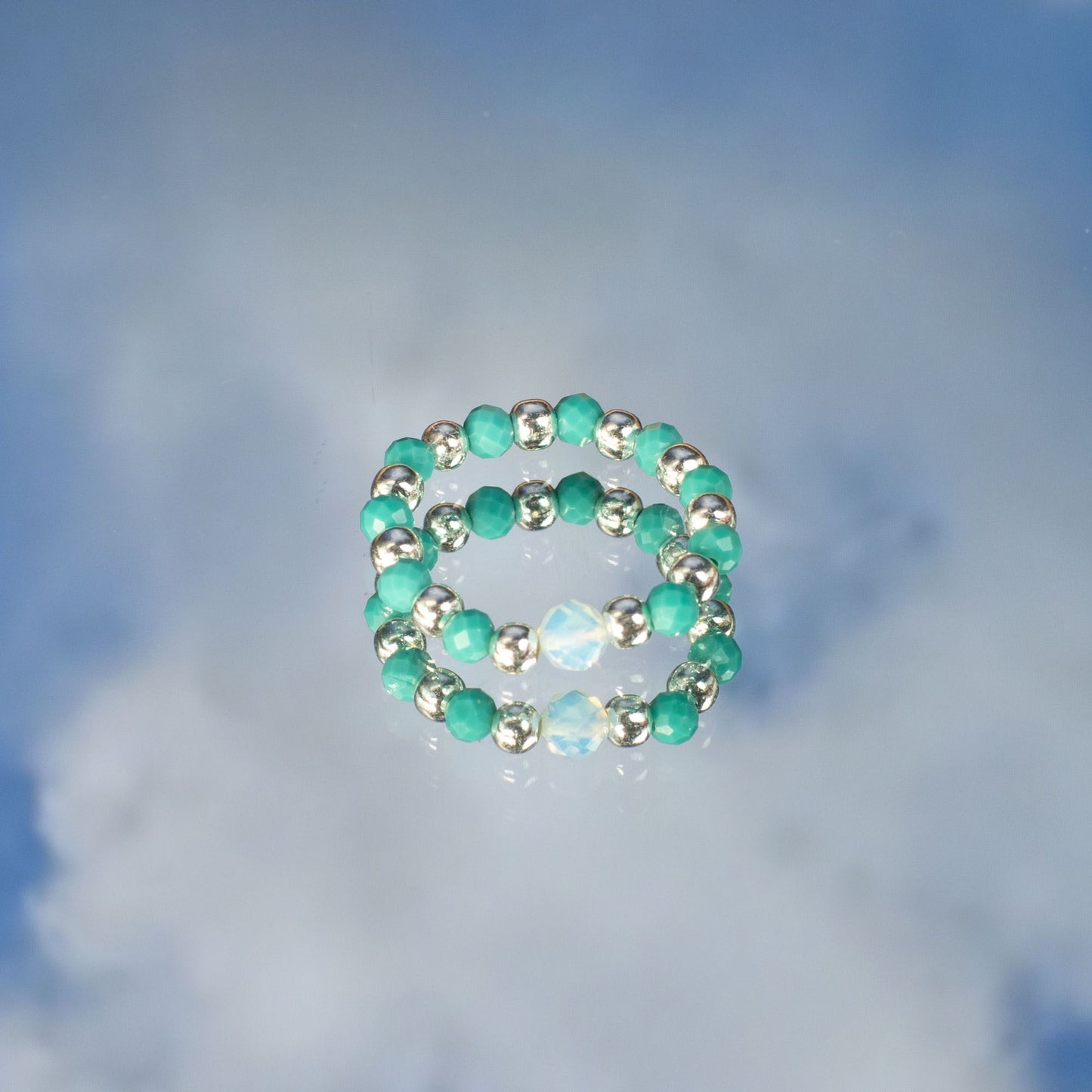 Nymph Spirit Edelstenen Ringset - Eindeloze Oceaan