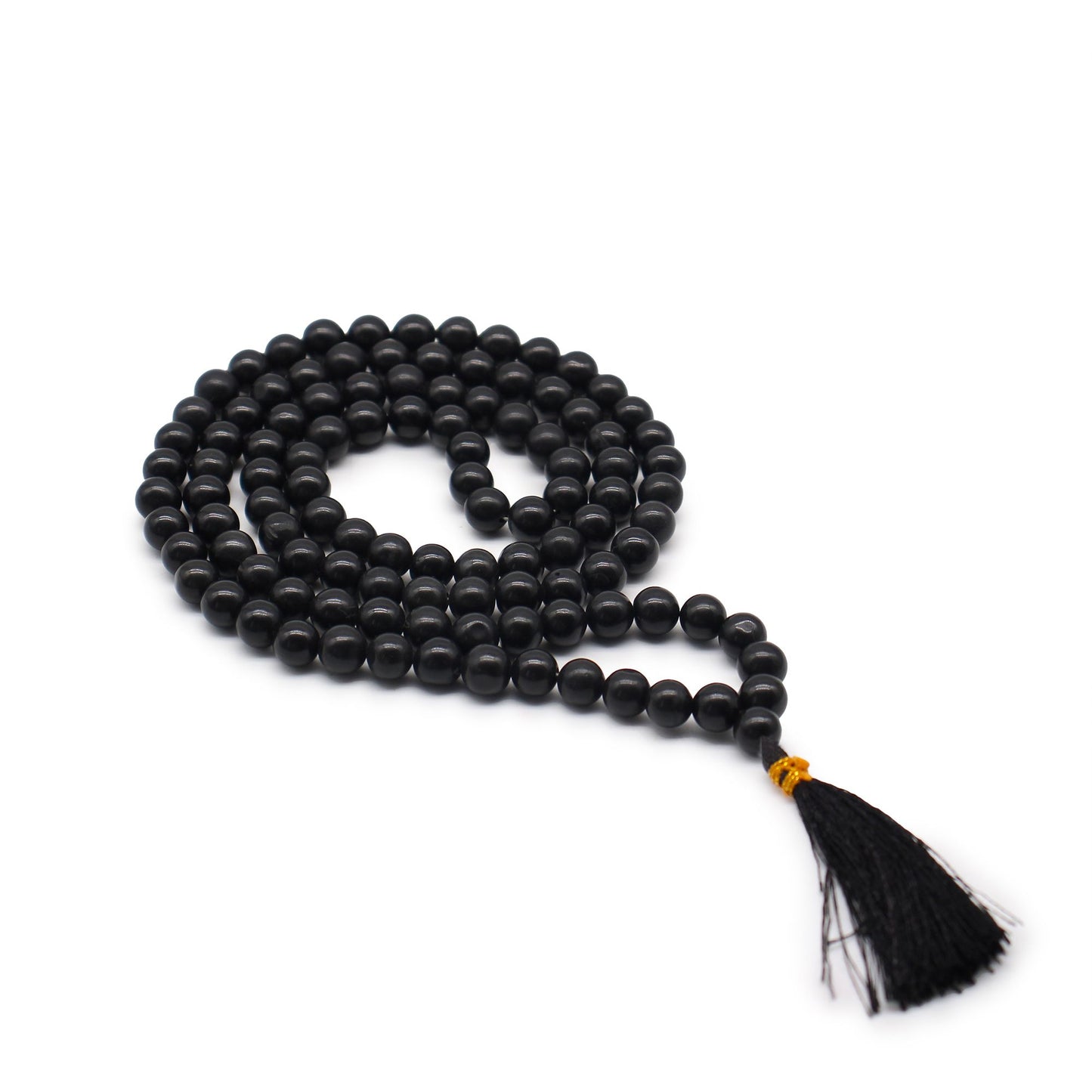 Mala ketting met zwarte agaat – 108 kralen