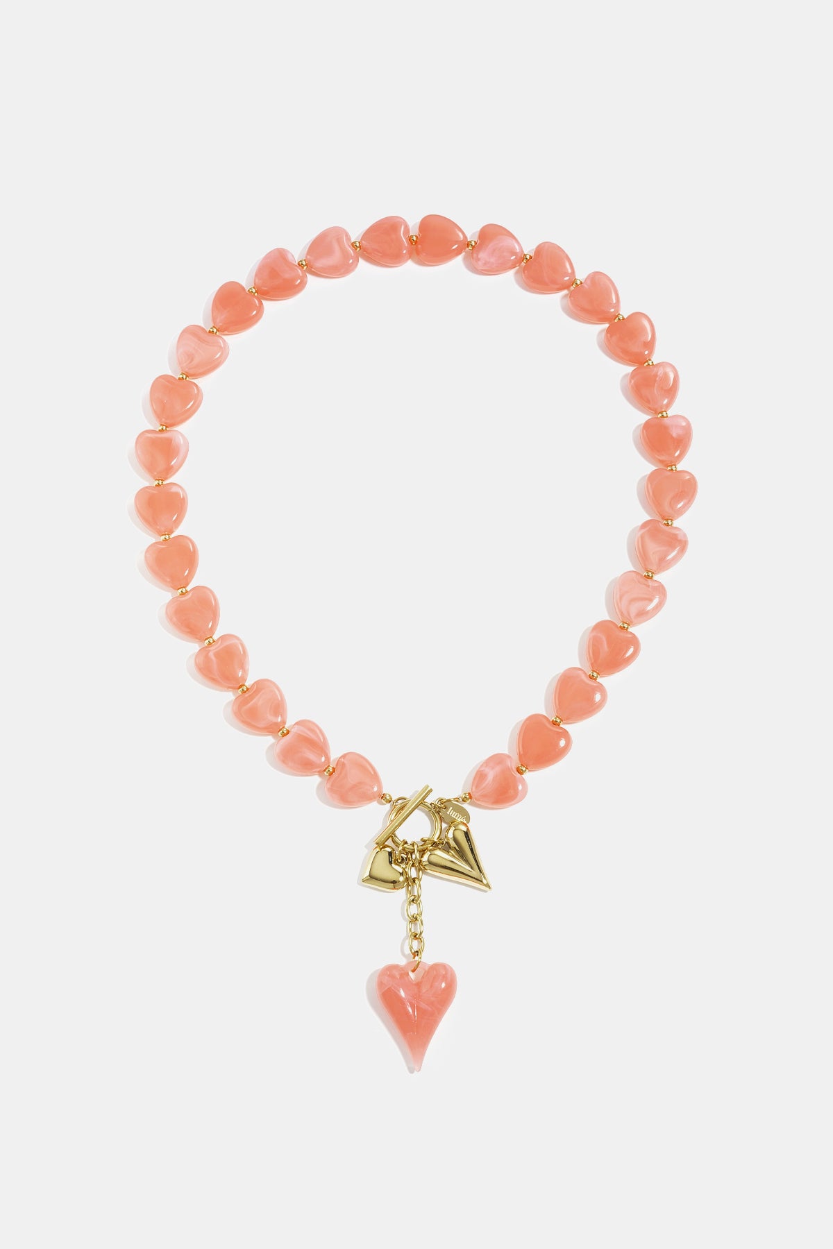 Kralenkettingen van roestvrij staal met hartjesmotief, casual, dagelijks en romantisch, dames sieraden